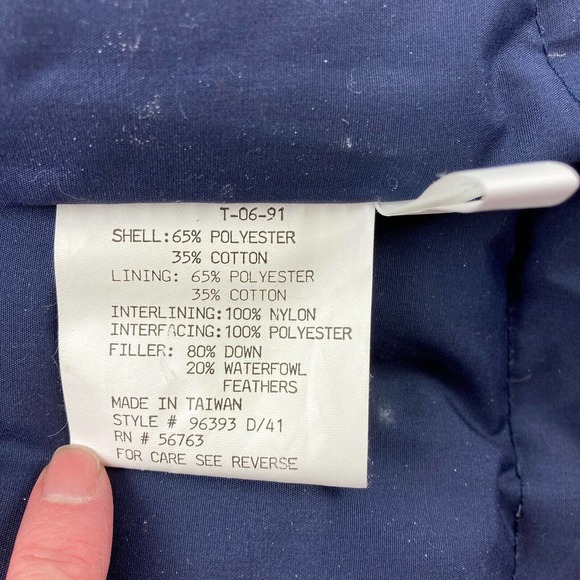 Vintage Mens Down Feather Vest Blue Sz M Medium Full Zip Snap Fieldmaster - Picture 6 of 8